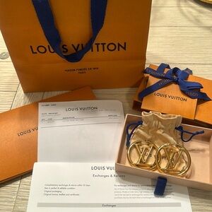 Authentic Louis Vuitton Large Hoop Earrings Gold